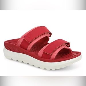 Vionic Unisex Renewal Slide Sandals Red White  Slip-On M7.5/ W9